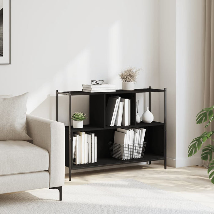 Libreria Nera 102x28x77,5 cm in Legno Multistrato 838898