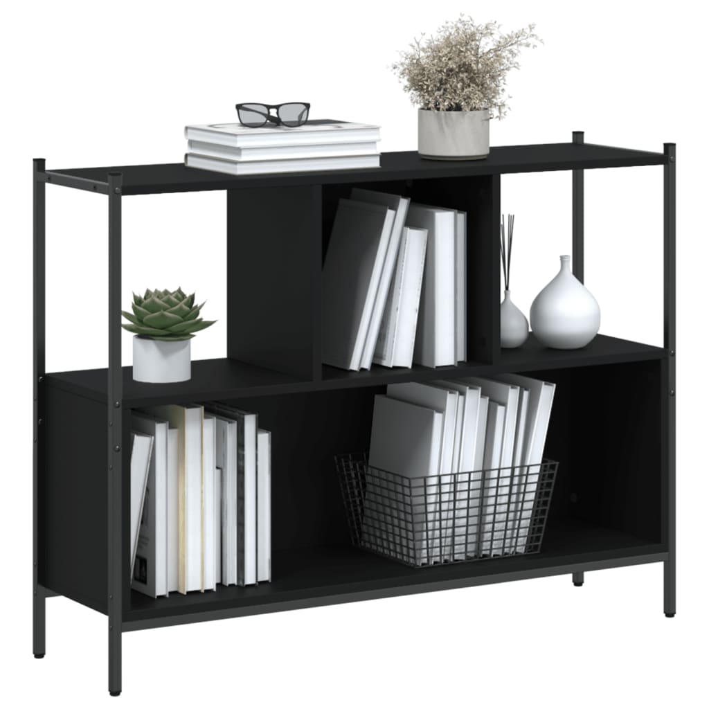 Libreria Nera 102x28x77,5 cm in Legno Multistrato 838898