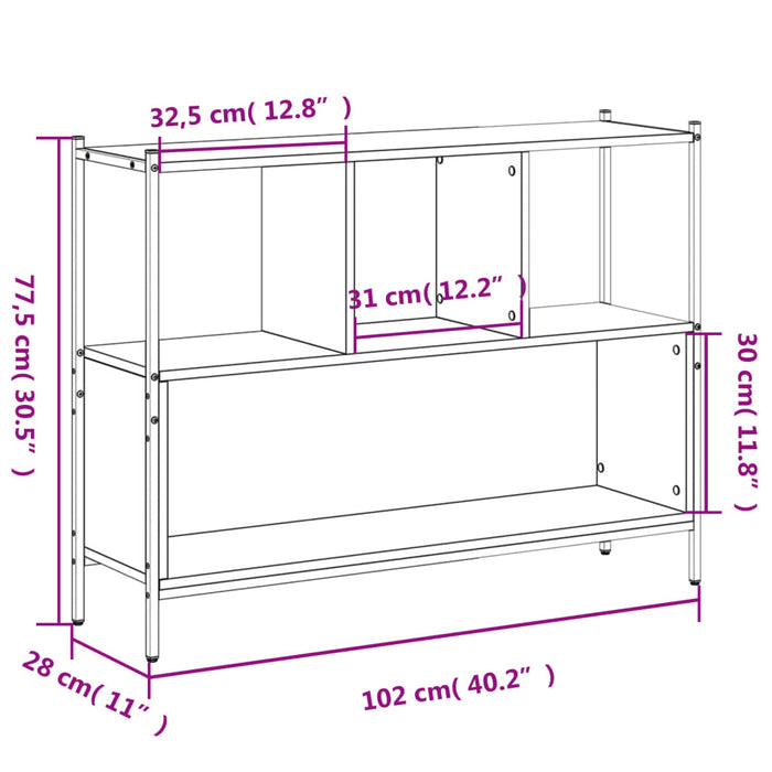 Libreria Rovere Sonoma 102x28x77,5 cm in Legno Multistrato 838899