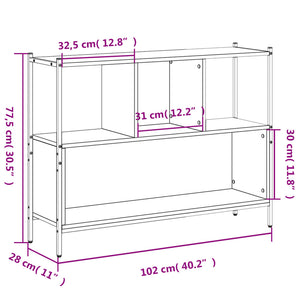 Libreria Rovere Fumo 102x28x77,5 cm in Legno Multistrato 838900