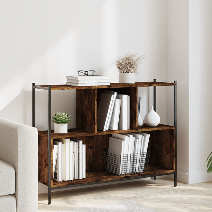 Libreria Rovere Fumo 102x28x77,5 cm in Legno Multistrato 838900