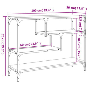 Tavolo Consolle Rovere Sonoma 100x30x75 cm in Legno Multistrato 838914