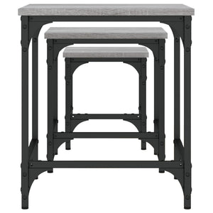 Tavolini Salotto Impilabili 3pz Grigio Sonoma Legno Multistrato 838936