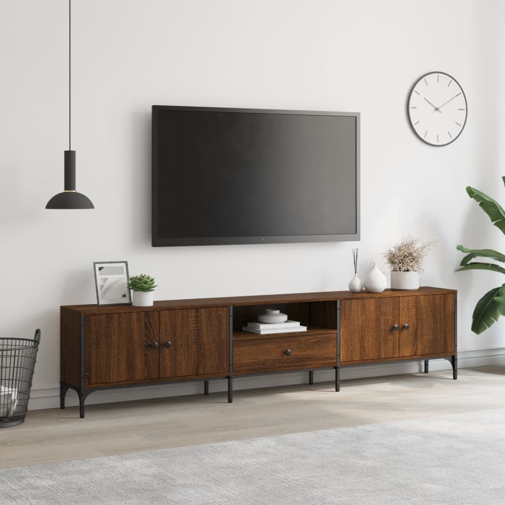 Mobile TV Cassetto Rovere Marrone 200x25x44cm Legno Multistratocod mxl 109923