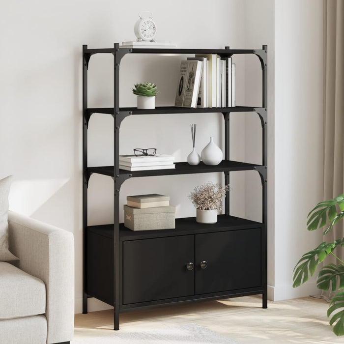 Libreria a 3 Ripiani Nera 70x30x109,5 cm in Legno Multistratocod mxl 85750