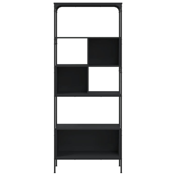 Libreria a 5 Ripiani Nera 76x33x188,5 cm in Legno Multistrato 839003