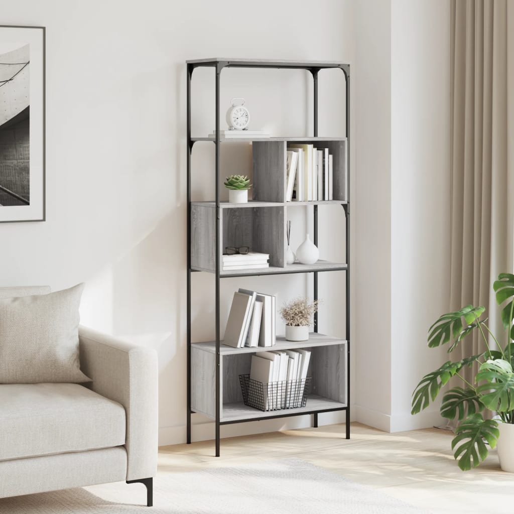 Libreria 5Ripiani Grigio Sonoma 76x33x188,5cm Legno Multistratocod mxl 85752