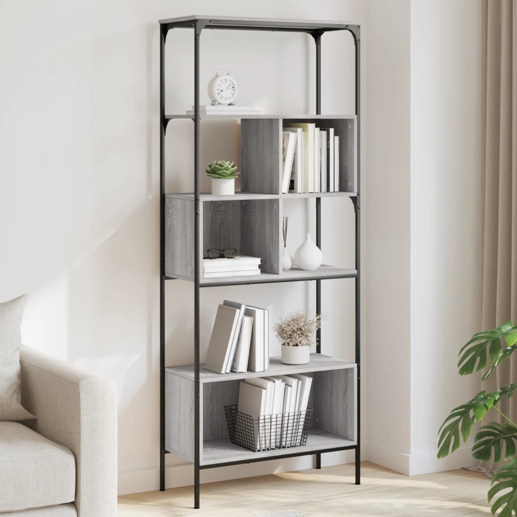 Libreria 5Ripiani Grigio Sonoma 76x33x188,5cm Legno Multistratocod mxl 85752