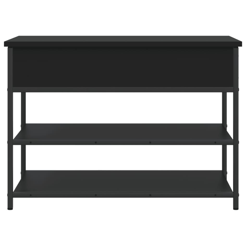 Panca Porta Scarpe Nera 70x42,5x50 cm in Legno Multistrato 839028