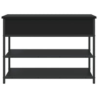 Panca Porta Scarpe Nera 70x42,5x50 cm in Legno Multistrato 839028