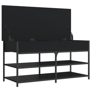 Panca Porta Scarpe Nera 100x42,5x50 cm in Legno Multistrato 839033