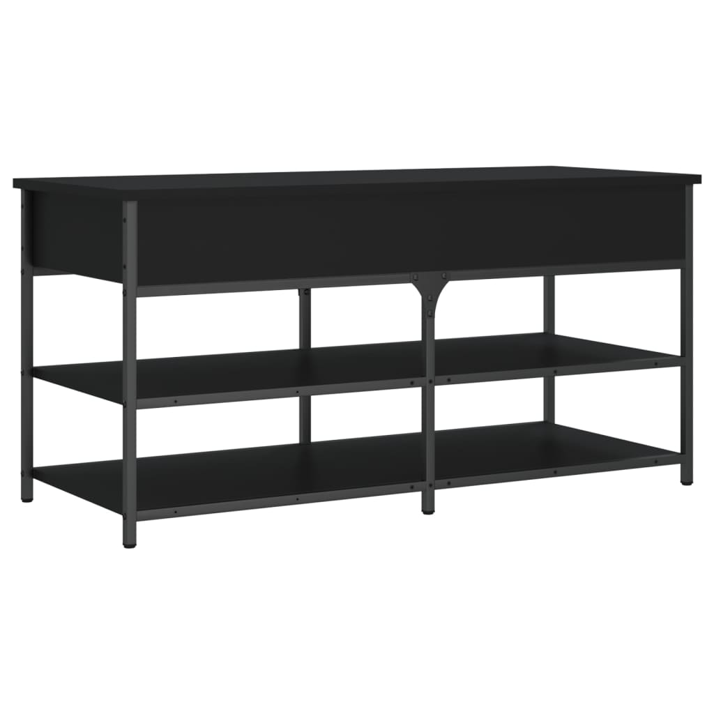 Panca Porta Scarpe Nera 100x42,5x50 cm in Legno Multistrato 839033