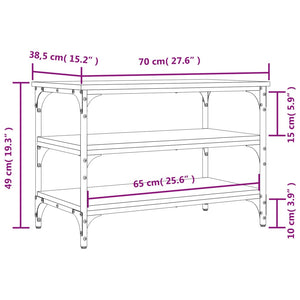 Panca Porta Scarpe Nera 70x38,5x49 cm in Legno Multistrato 839038