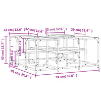 Tavolino da Salotto Rovere Marrone 91x91x40cm Legno Multistrato 839077