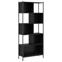 Libreria Nera 72x28x172 cm in Legno Multistratocod mxl 110291