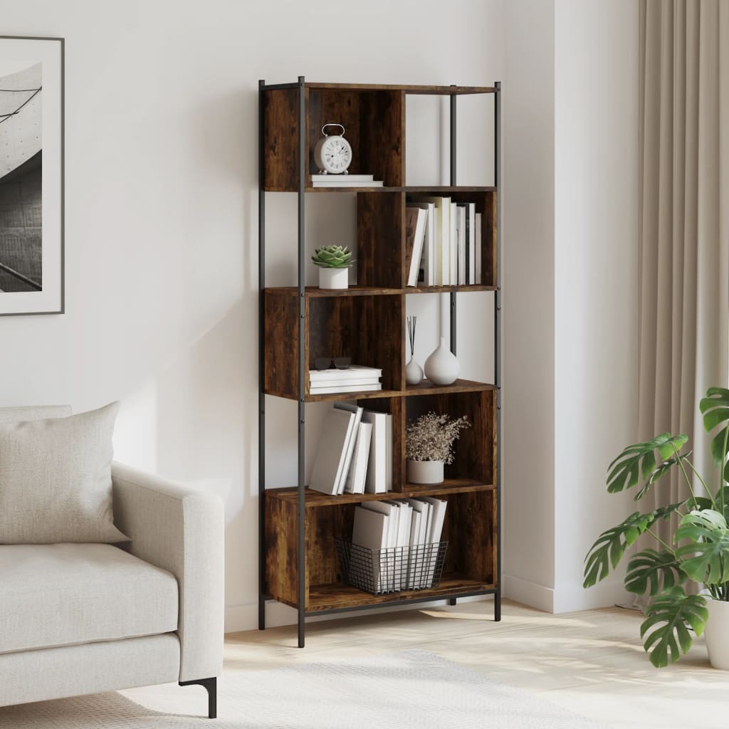 Libreria Rovere Fumo 72x28x172 cm in Legno Multistrato 3213654