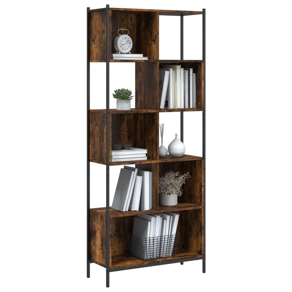 Libreria Rovere Fumo 72x28x172 cm in Legno Multistrato 3213654