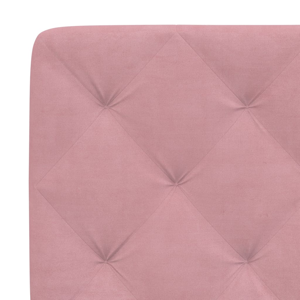 Giroletto con Testiera Rosa 200x200 cm in Velluto 3207946