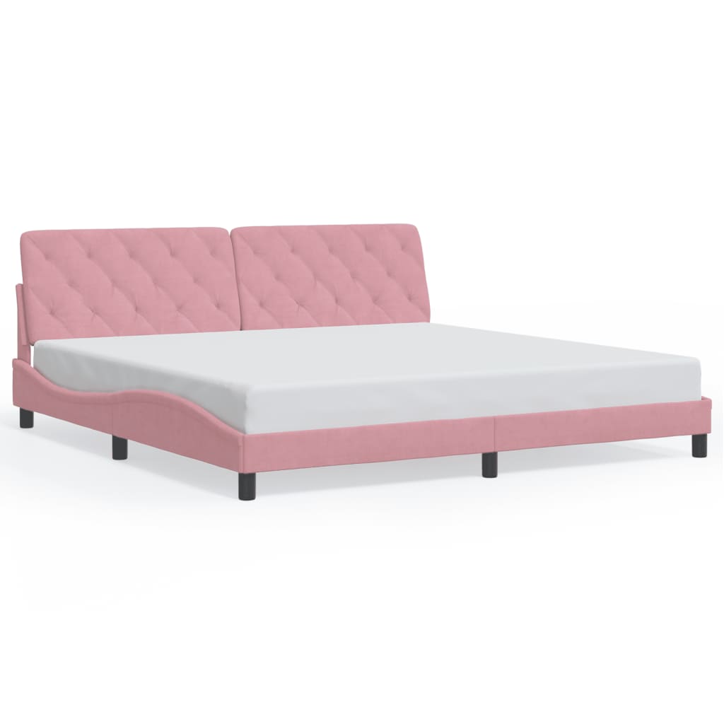 Giroletto con Testiera Rosa 200x200 cm in Velluto 3207946