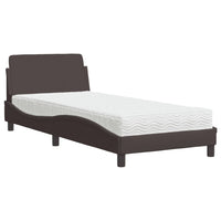 Letto con Materasso Marrone Scuro 80x200 cm in Tessuto 3208287