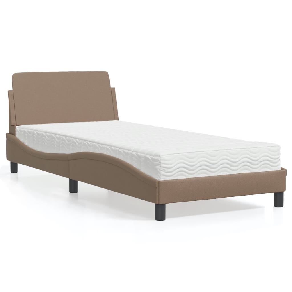 Letto con Materasso Cappuccino 80x200 cm Similpelle 3208301