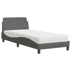 Letto con Materasso Grigio Scuro 90x190 cm in Tessuto 3208305