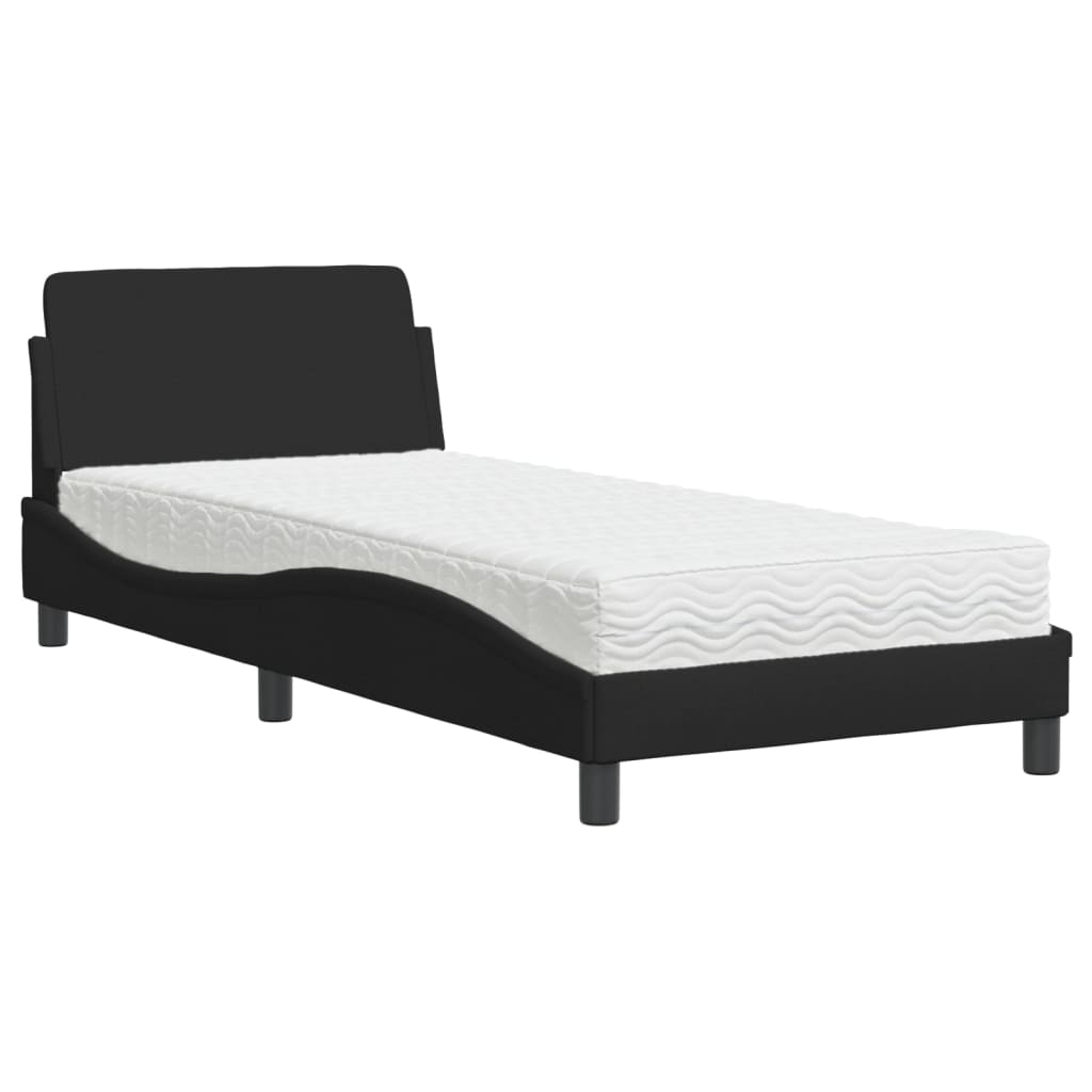 Letto con Materasso Nero 90x190 cm in Tessuto 3208306