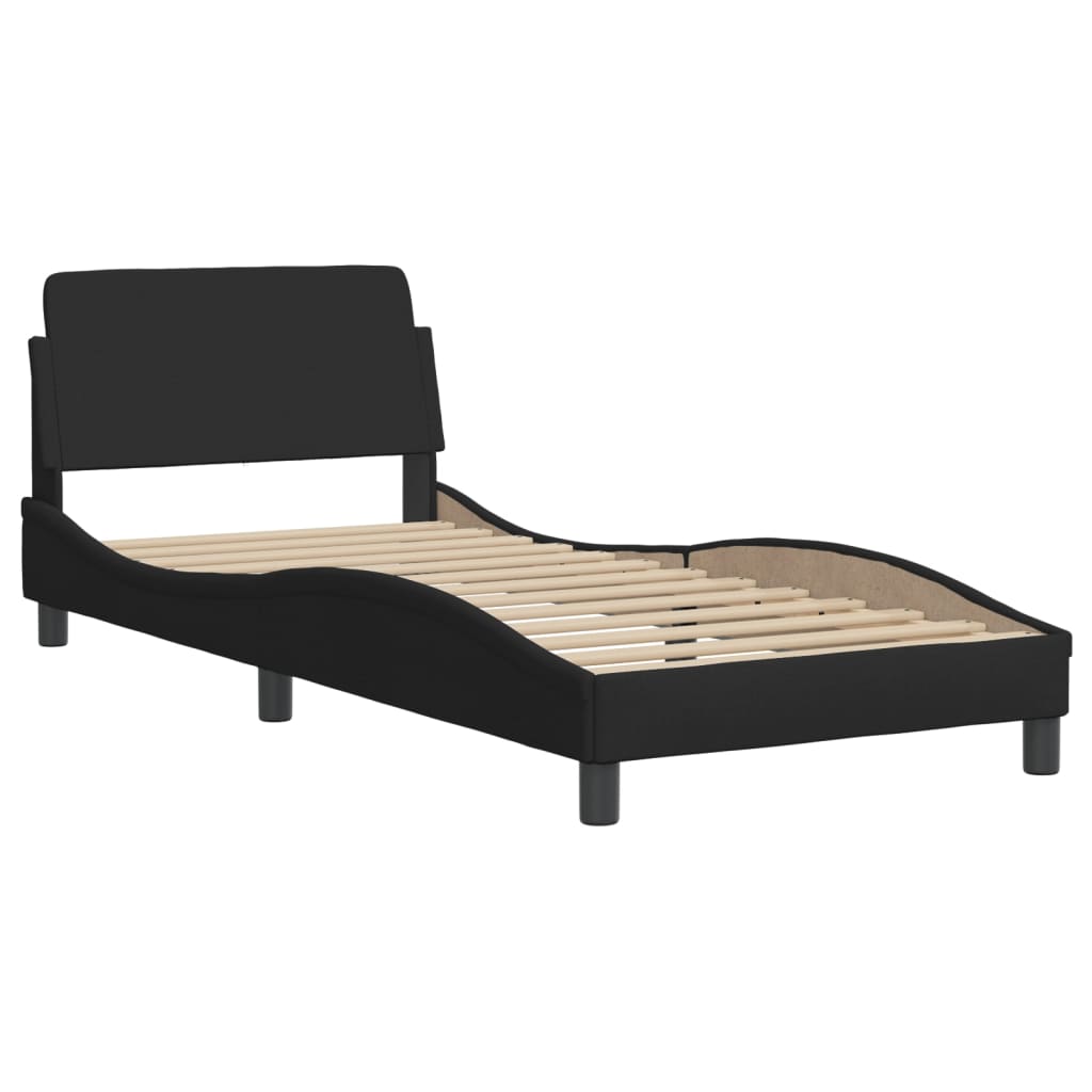 Letto con Materasso Nero 90x190 cm in Tessuto 3208306