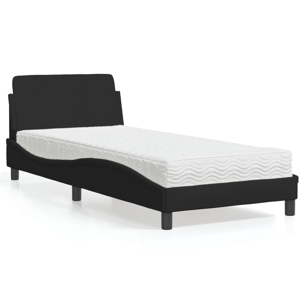 Letto con Materasso Nero 90x190 cm in Tessuto 3208306