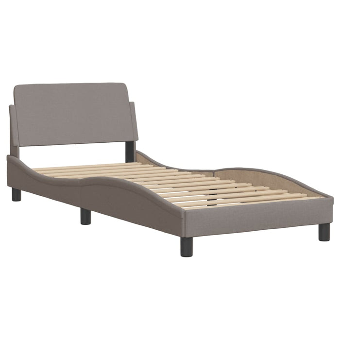 Letto con Materasso Tortora 90x190 cm in Tessuto 3208308