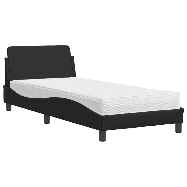 Letto con Materasso Nero 90x190 cm in Similpelle 3208317