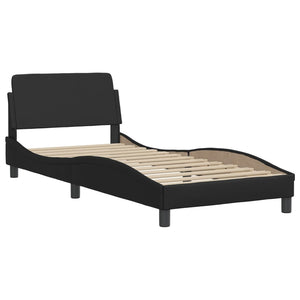 Letto con Materasso Nero 90x190 cm in Similpelle 3208317