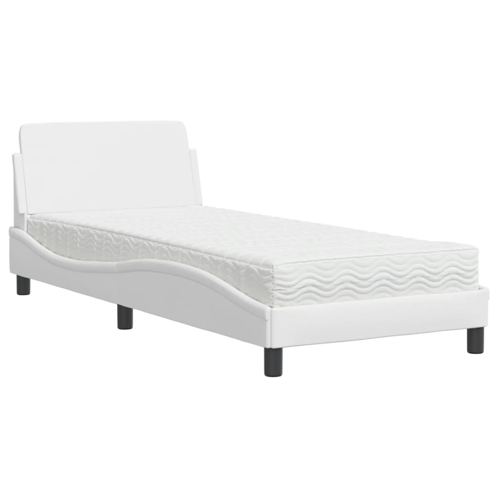 Letto con Materasso Bianco 90x190 cm in Similpelle 3208318