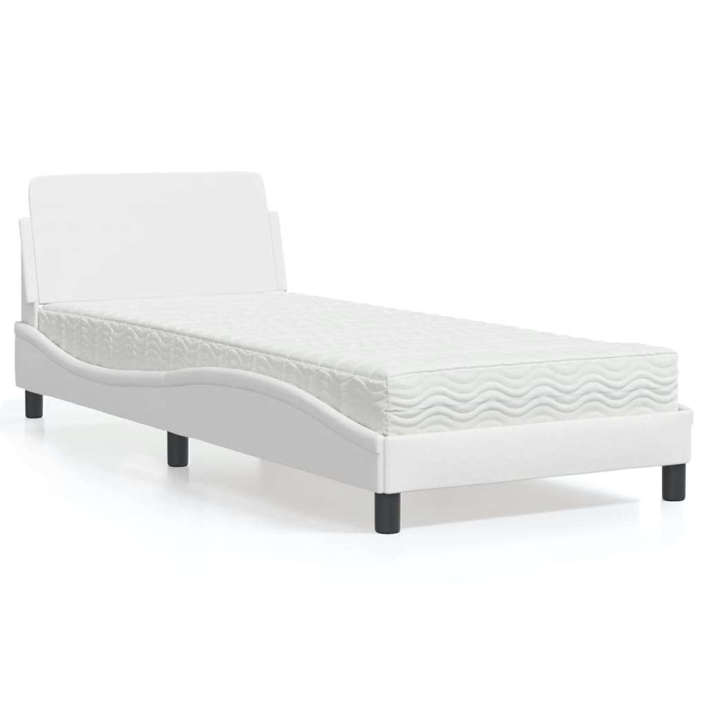 Letto con Materasso Bianco 90x190 cm in Similpelle 3208318