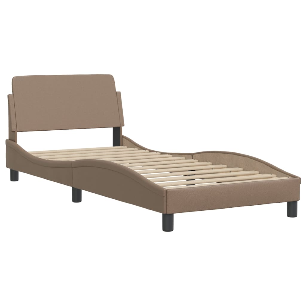 Letto con Materasso Cappuccino 90x190 cm Similpelle 3208321