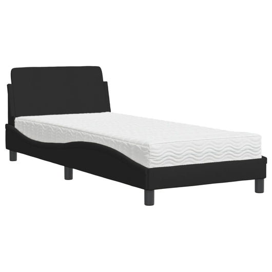 Letto con Materasso Nero 90x200 cm in Tessuto 3208326