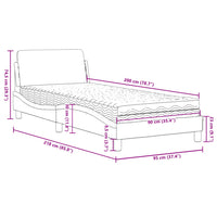 Letto con Materasso Rosa 90x200 cm in Velluto 3208336