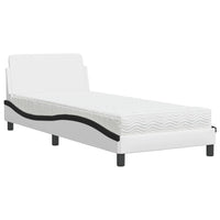 Letto con Materasso Nero e Bianco 90x200 cm in Similpelle 3208343