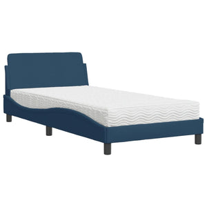 Letto con Materasso Blu 100x200 cm in Tessuto 3208350