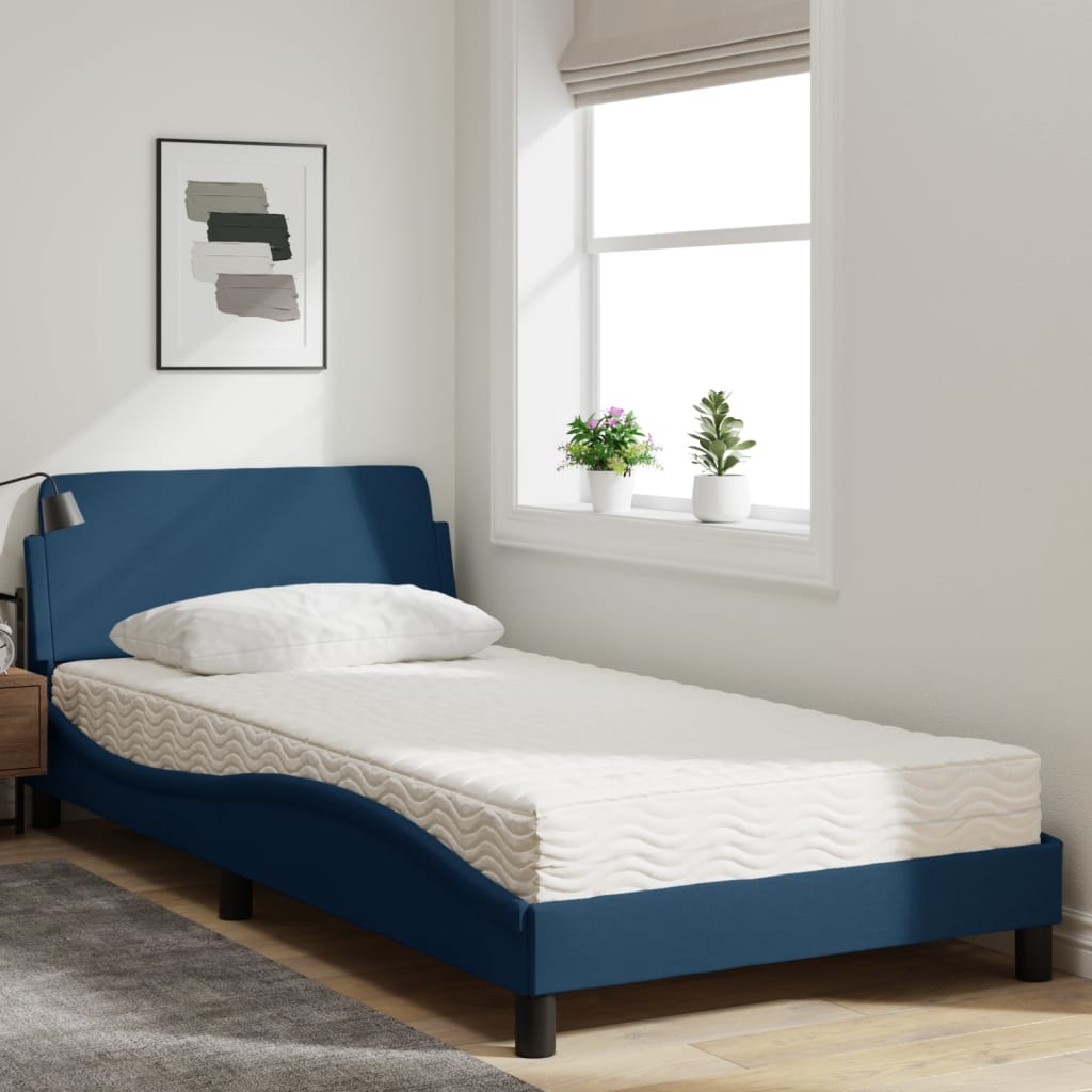 Letto con Materasso Blu 100x200 cm in Tessuto 3208350