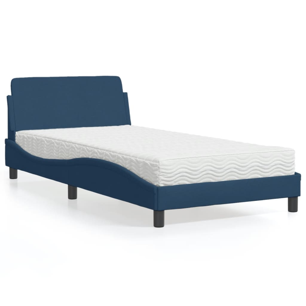 Letto con Materasso Blu 100x200 cm in Tessuto 3208350