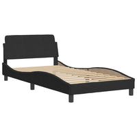 Letto con Materasso Nero 100x200 cm in Velluto 3208353