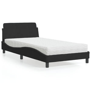 Letto con Materasso Nero 100x200 cm in Velluto 3208353