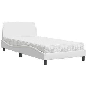 Letto con Materasso Bianco 100x200 cm in Similpelle 3208358