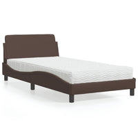 Letto con Materasso Marrone 100x200cm in Similpelle 3208359