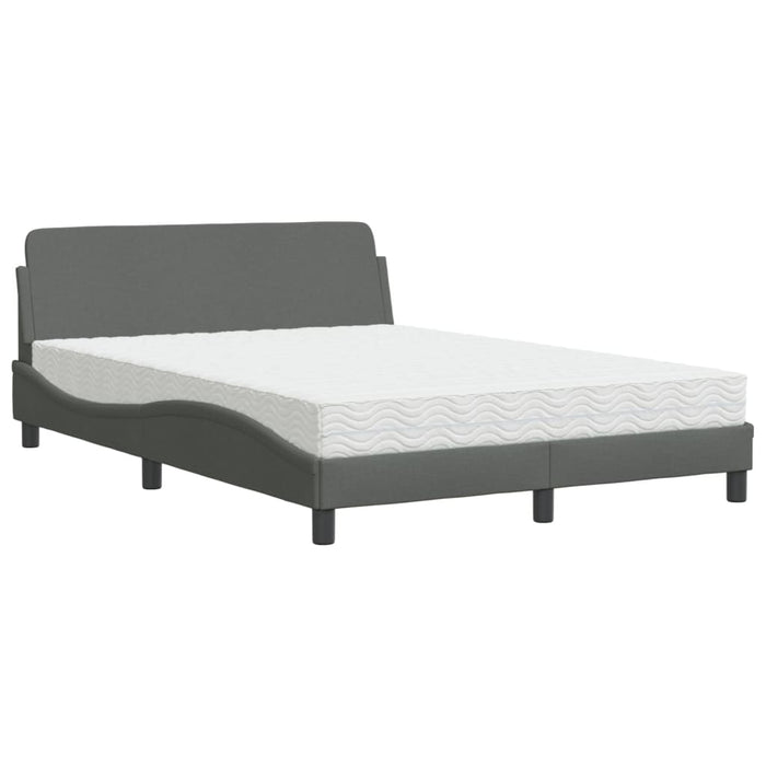 Letto con Materasso Grigio Scuro 120x200 cm Tessuto 3208365