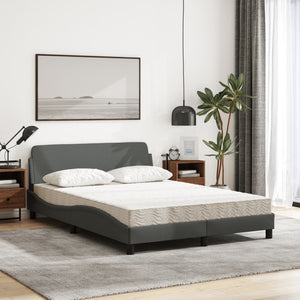 Letto con Materasso Grigio Scuro 120x200 cm Tessuto 3208365