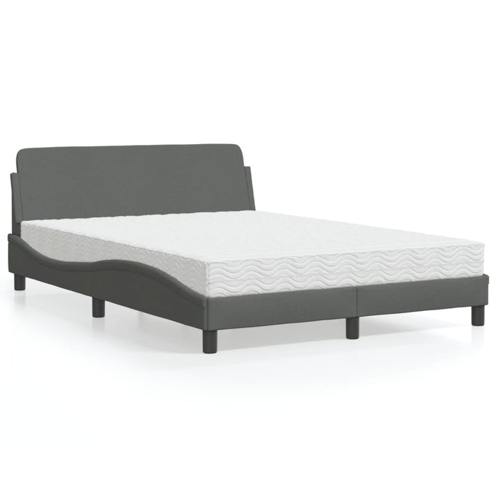 Letto con Materasso Grigio Scuro 120x200 cm Tessuto 3208365