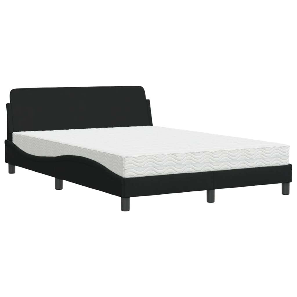 Letto con Materasso Nero 120x200 cm in Tessuto 3208366