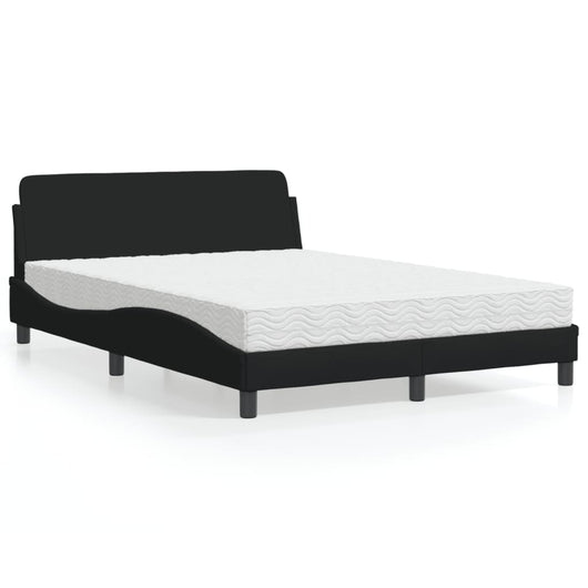 Letto con Materasso Nero 120x200 cm in Tessuto 3208366